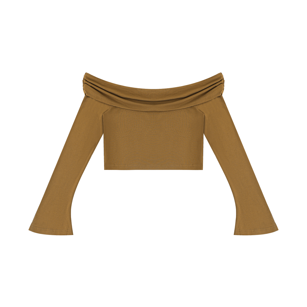 Women's Off-Shoulder Bell Sleeve Crop Top product image 5