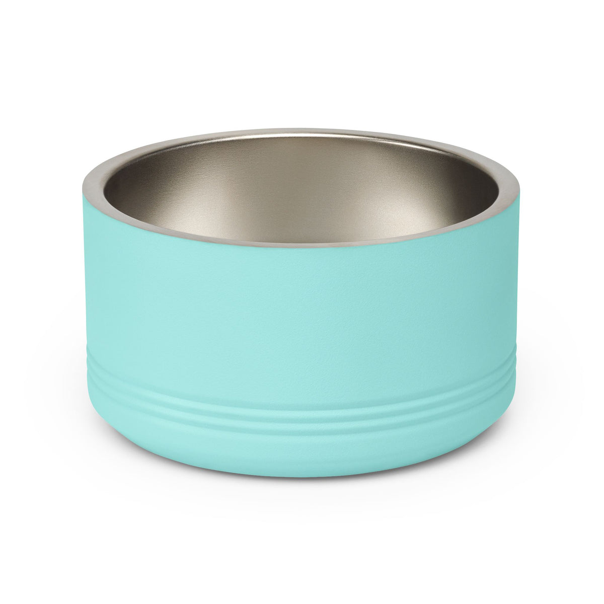 Stainless steel dog and cat bowl with powder coated exterior