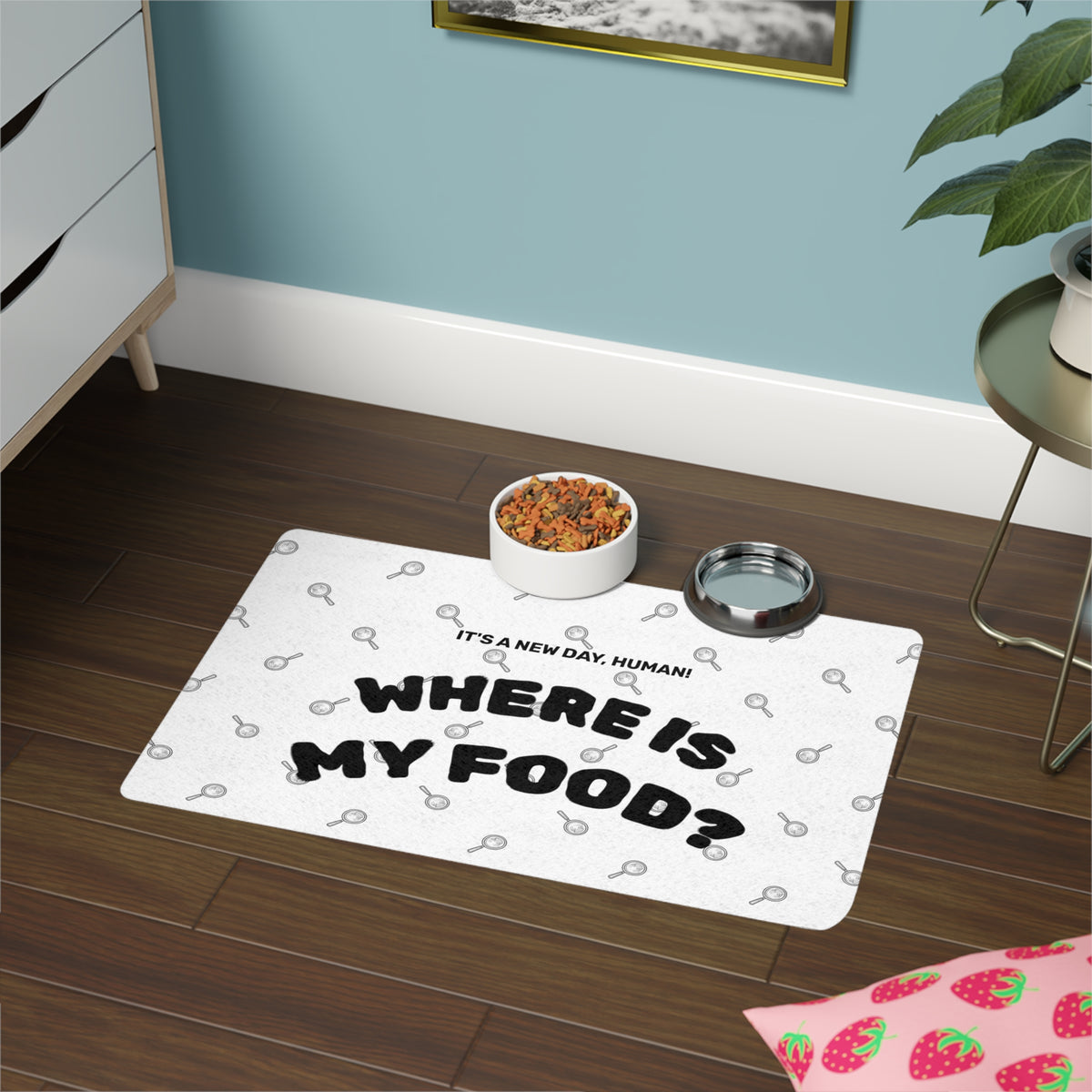 Funny Where Is My Food pet bowl placemat product view