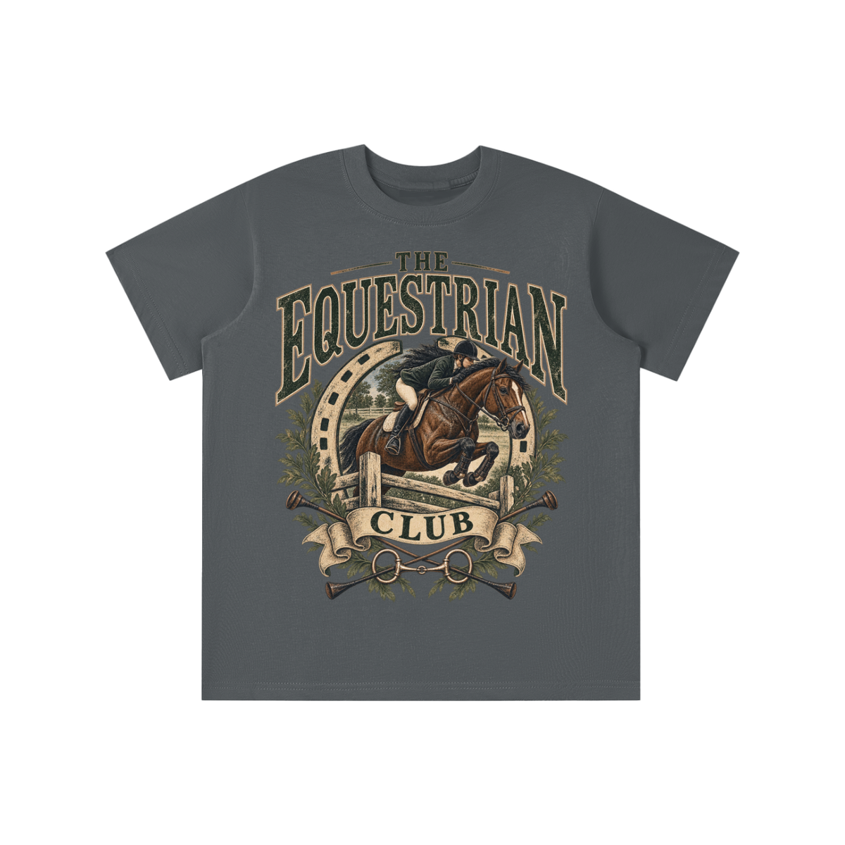 Boys Equestrian Club cotton graphic tee in assorted colors