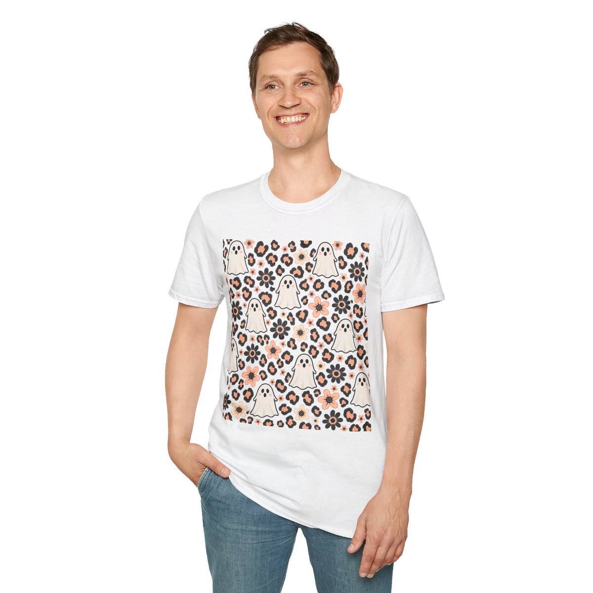 Cute Ghost & Leopard Print T-Shirt product image 8