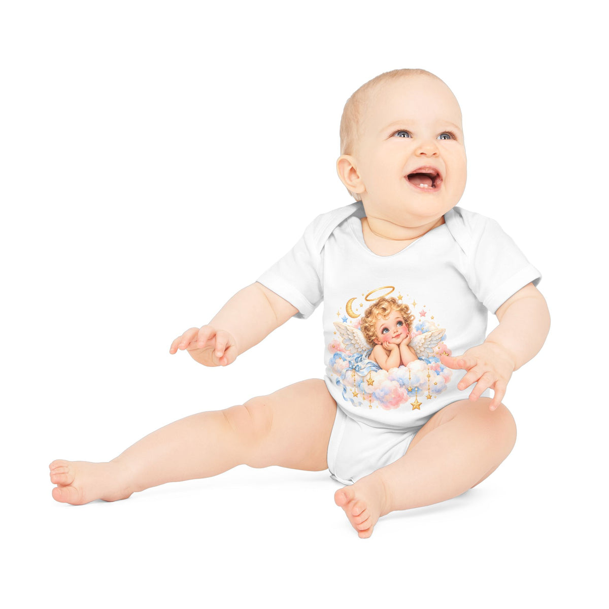 Angel Baby cherub bodysuit in soft infant color option