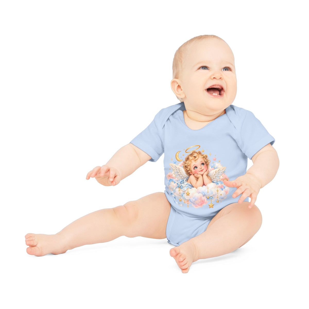 Angel Baby cherub bodysuit in soft infant color option