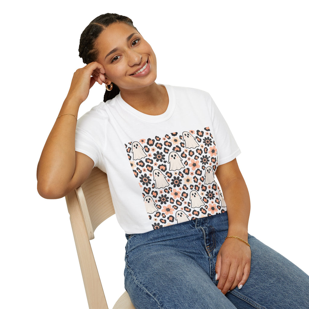 Cute Ghost & Leopard Print T-Shirt product image 11