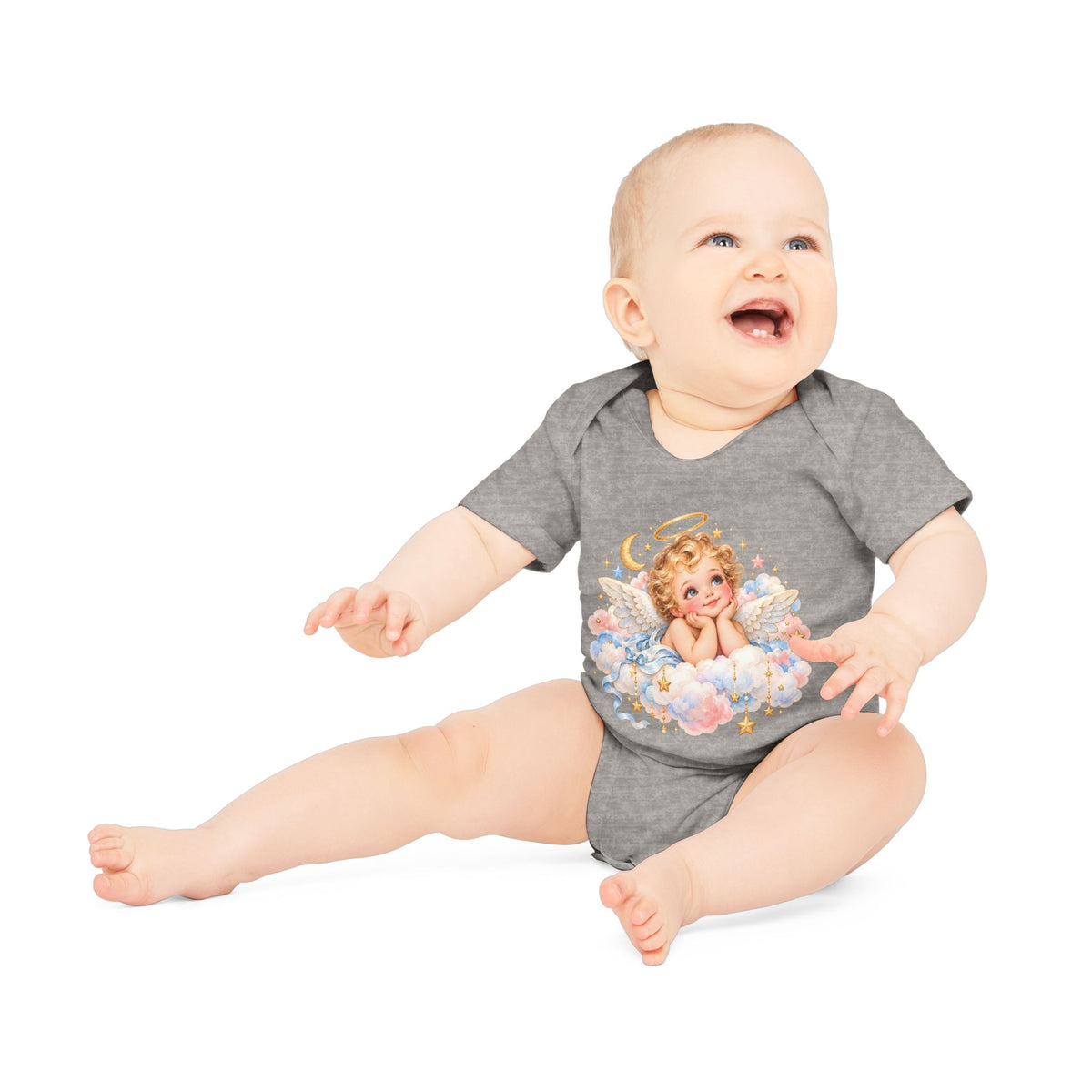 Angel Baby cherub bodysuit in soft infant color option