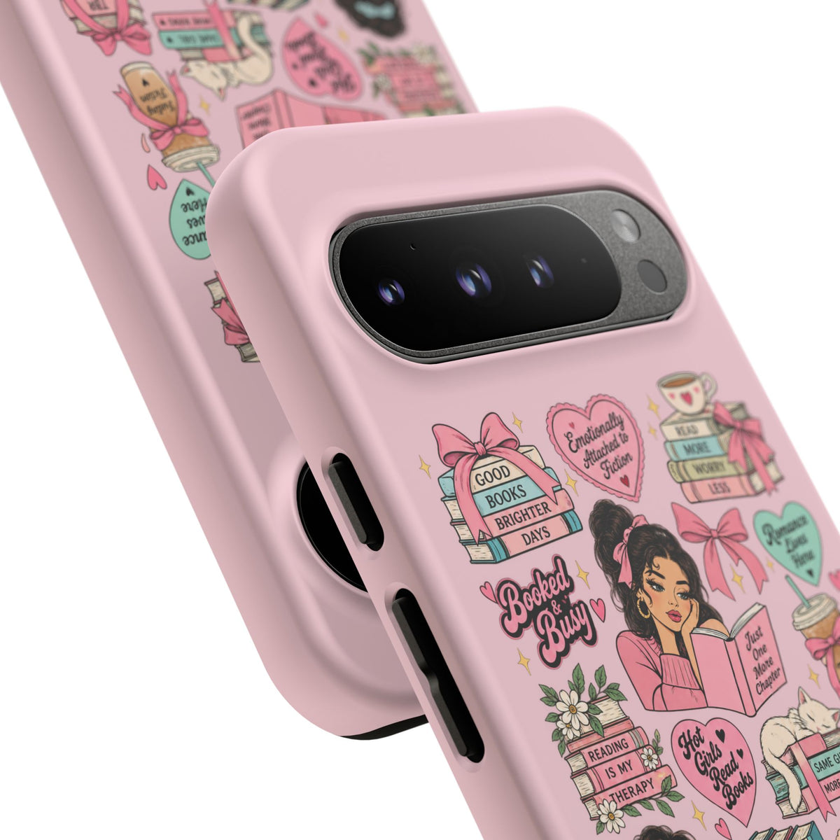 Reading aesthetic phone case in glossy or matte finish