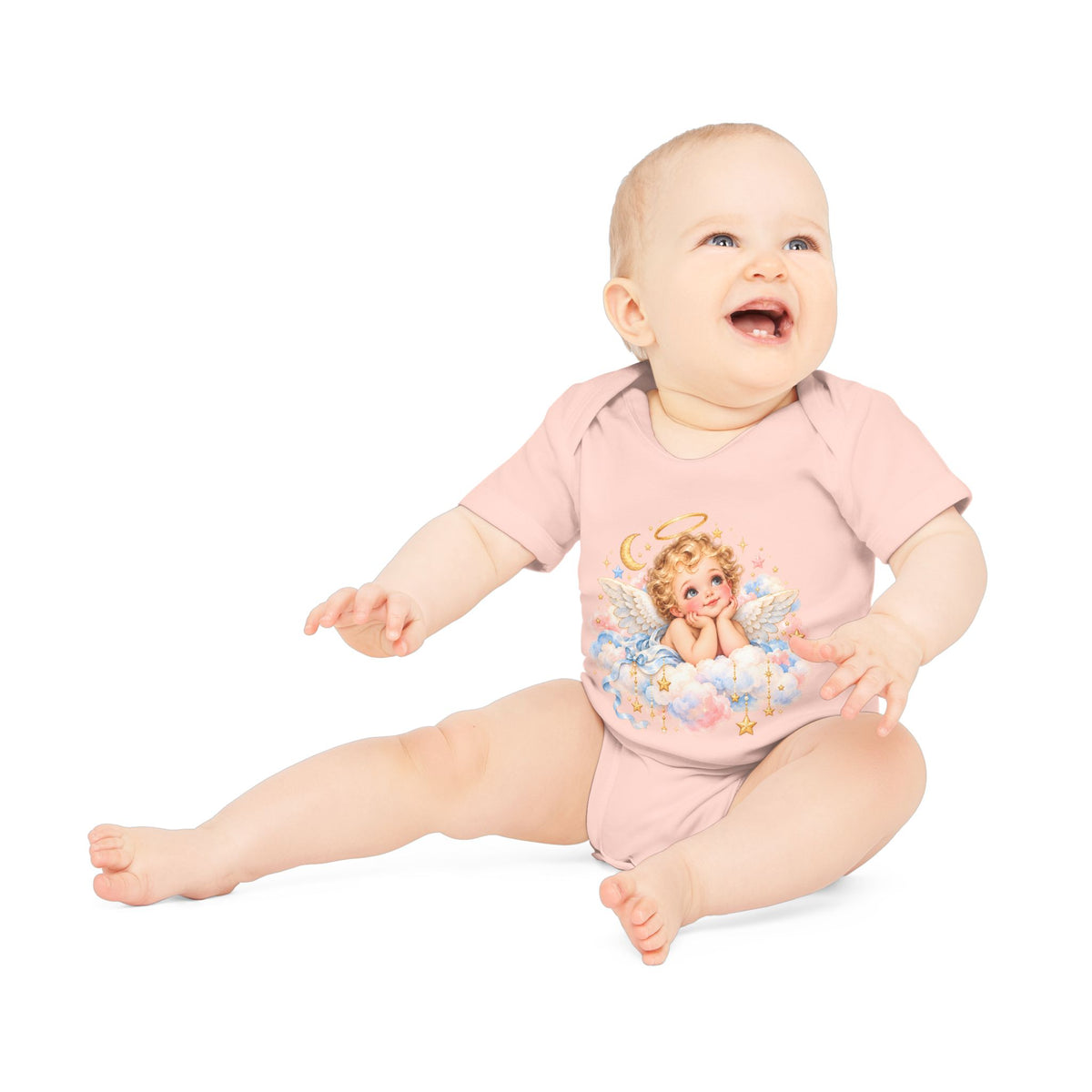 Angel Baby cherub bodysuit in soft infant color option