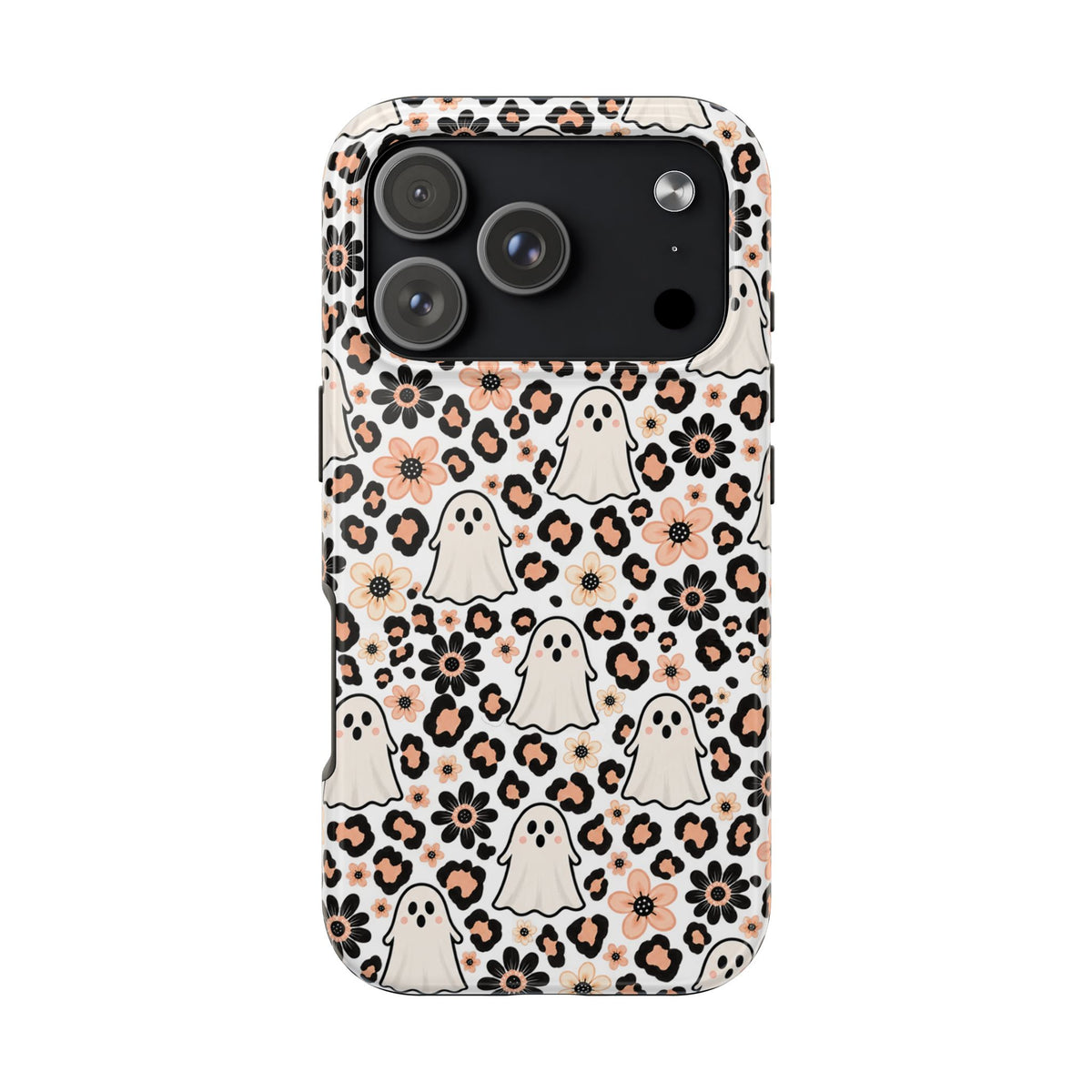 Cute Ghosts & Floral Leopard Phone Case product image 1