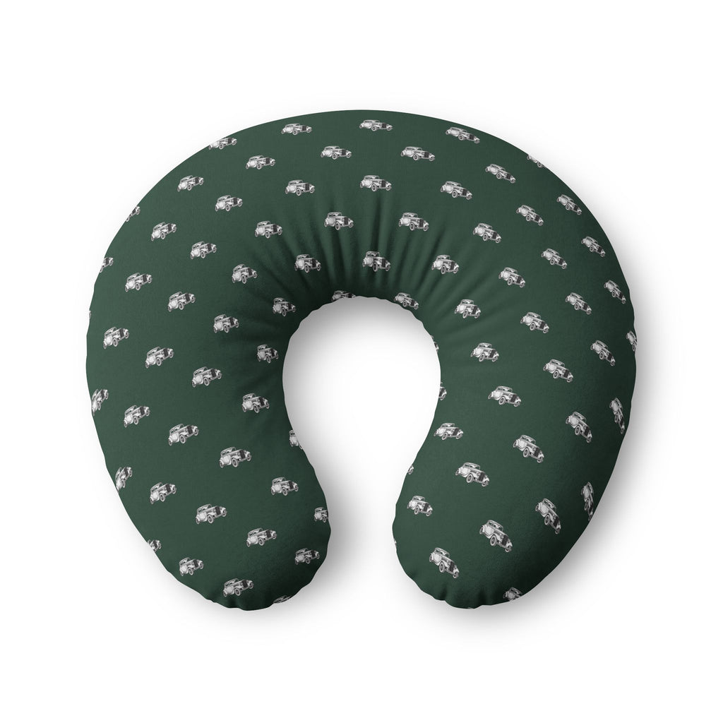 Little Roads Big Adventures Nursing Pillow Cover | Vintage Car Nursery