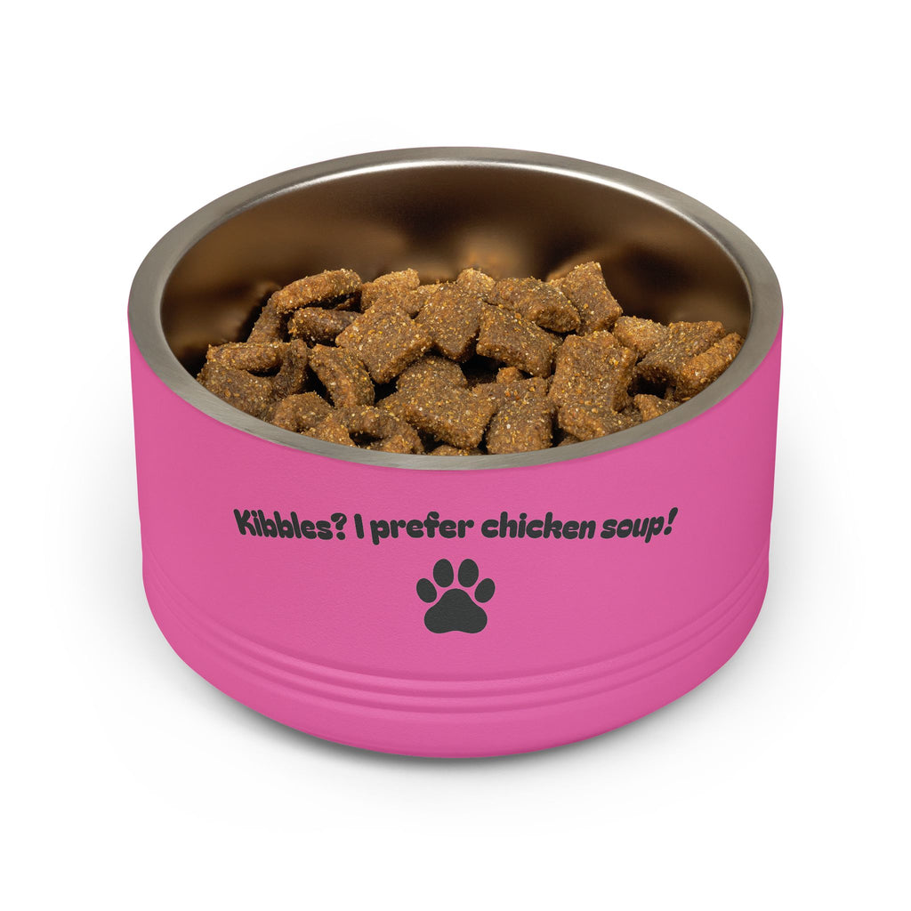 18 oz insulated pet feeding bowl with paw print artwork