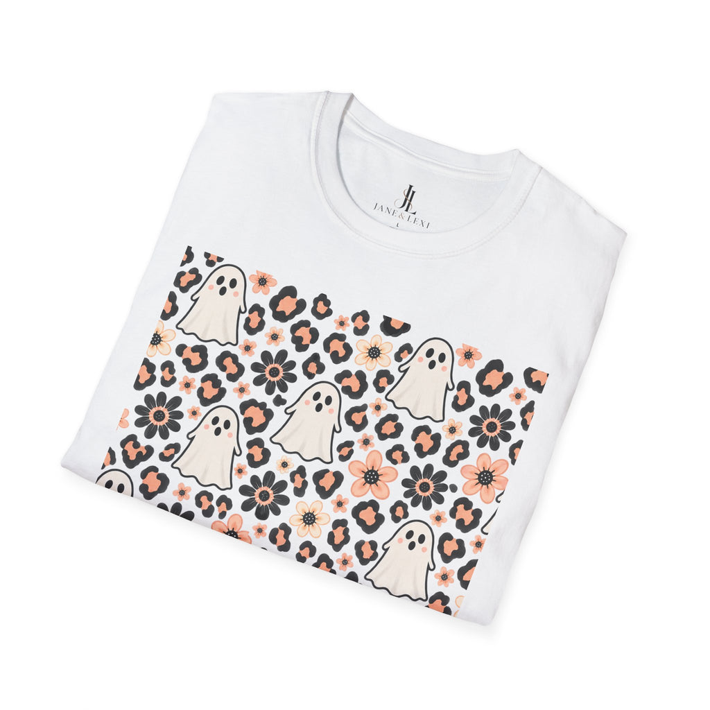 Cute Ghost & Leopard Print T-Shirt product image 5
