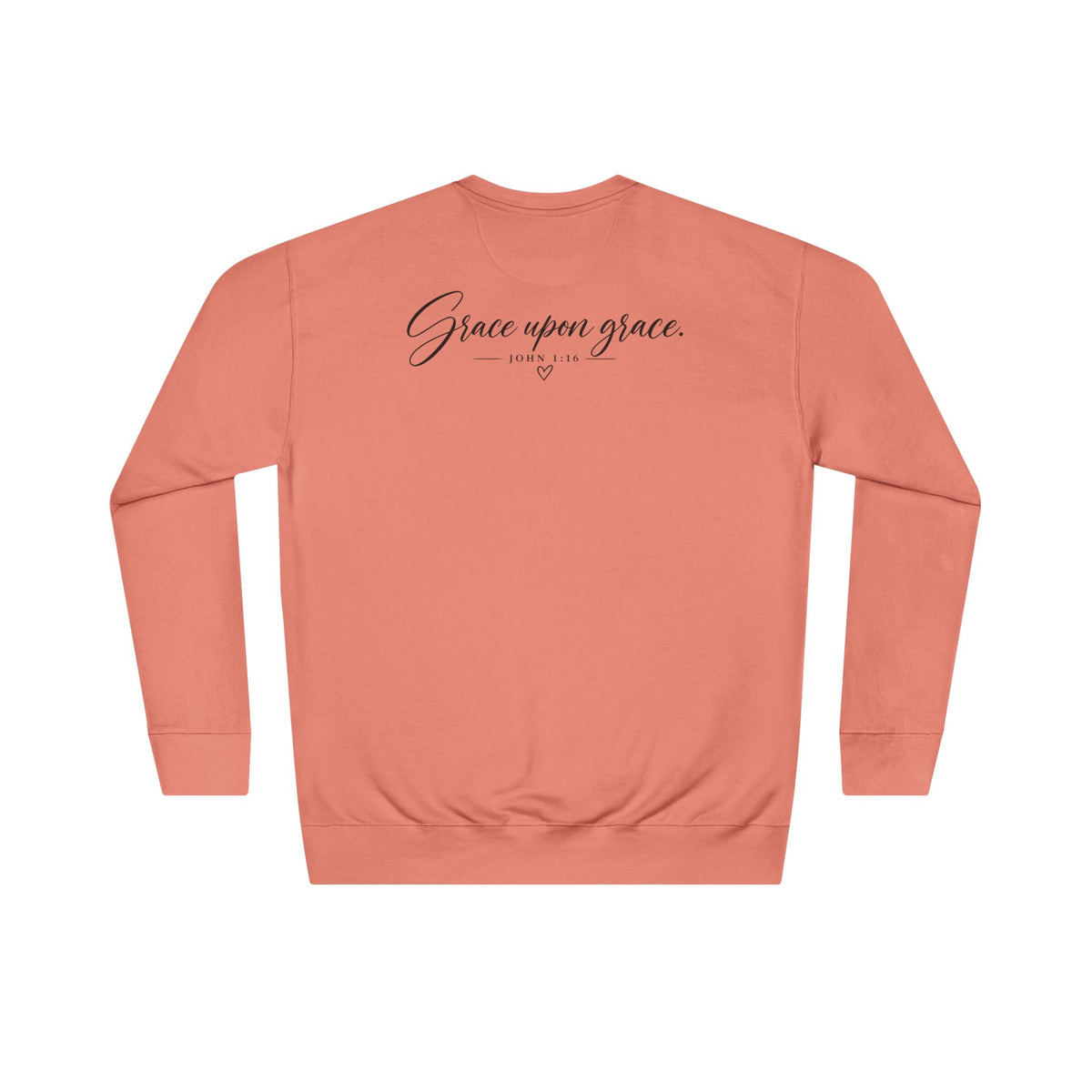 Grace Upon Grace bookish Christian sweatshirt detail