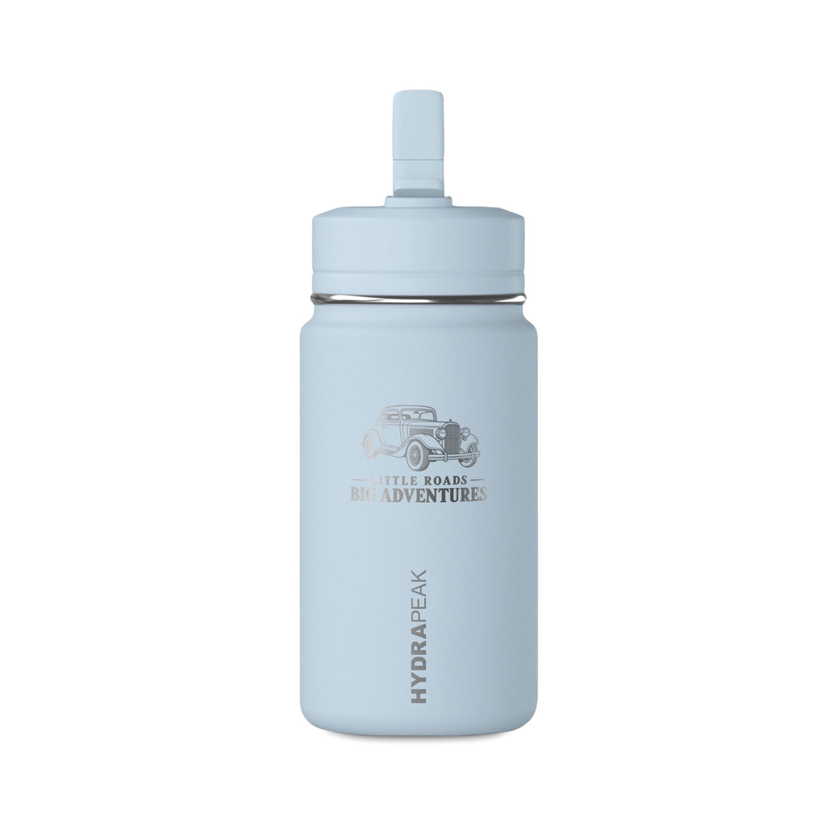 Little Roads Big Adventures Kids Water Bottle | 14 oz Vintage Car Bottle