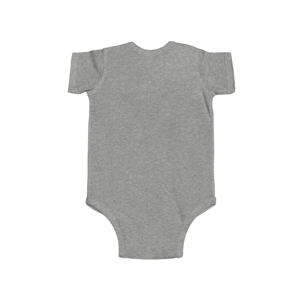 Bottle Bandit infant bodysuit mockup with pastel raccoon graphic