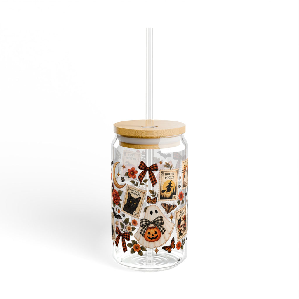 Vintage Halloween Stamp glass cup product view