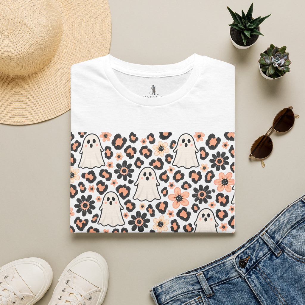Cute Ghost & Leopard Print T-Shirt product image 7