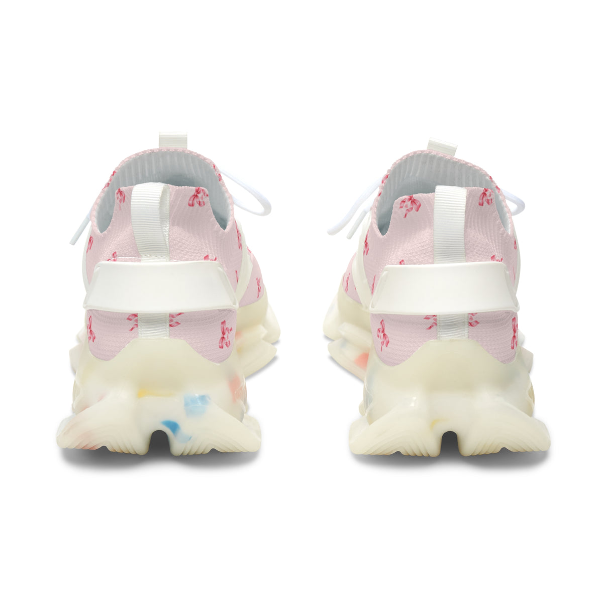 Women's lightweight coquette sneakers with bow and heart print