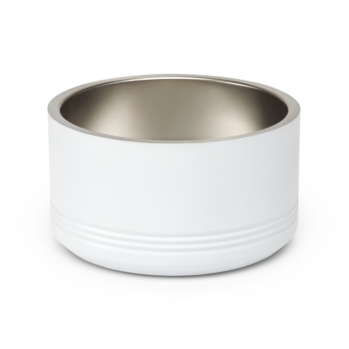 18 oz stainless steel pet bowl in white