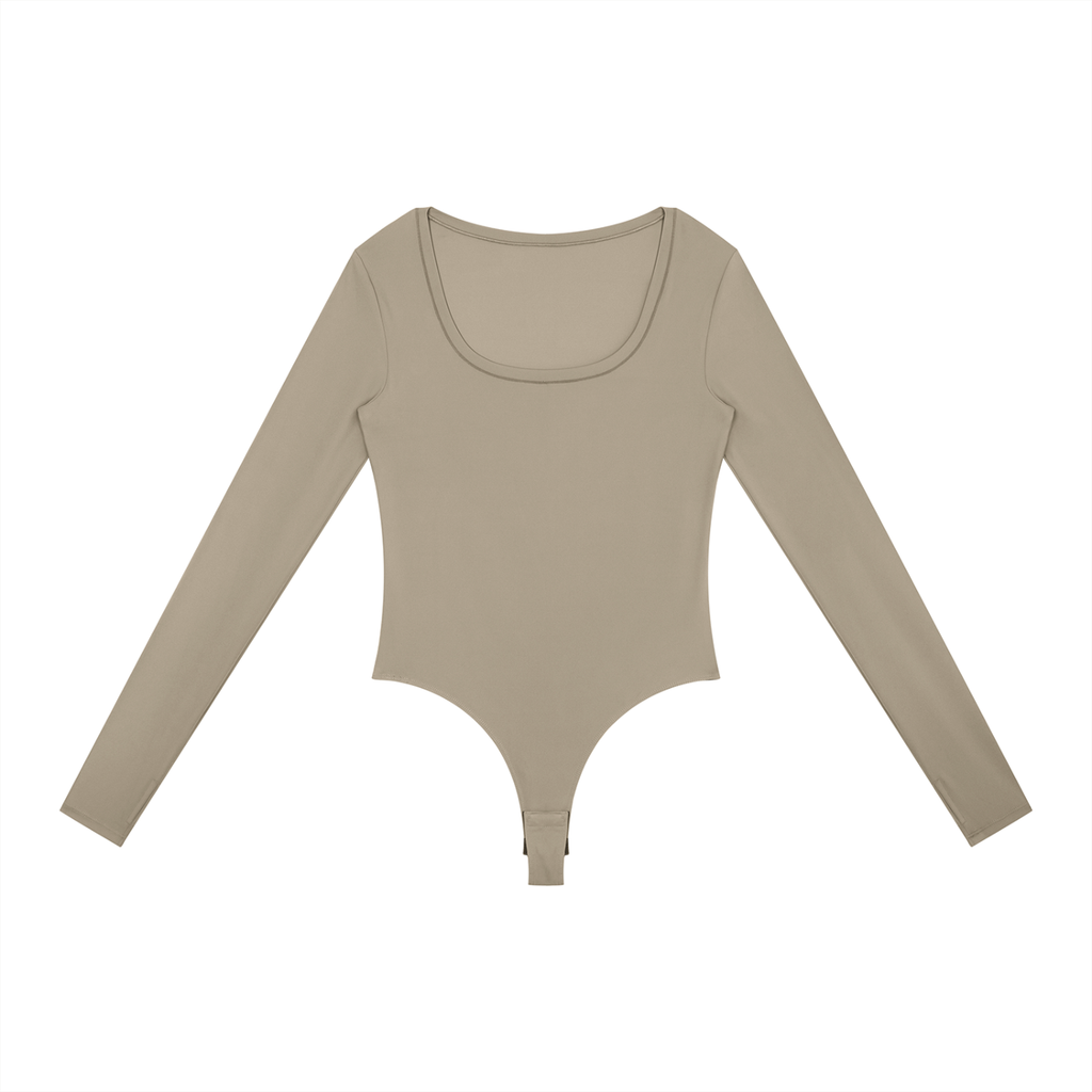 Essential Long Sleeve Bodysuit | Soft Stretch Scoop Neck Top