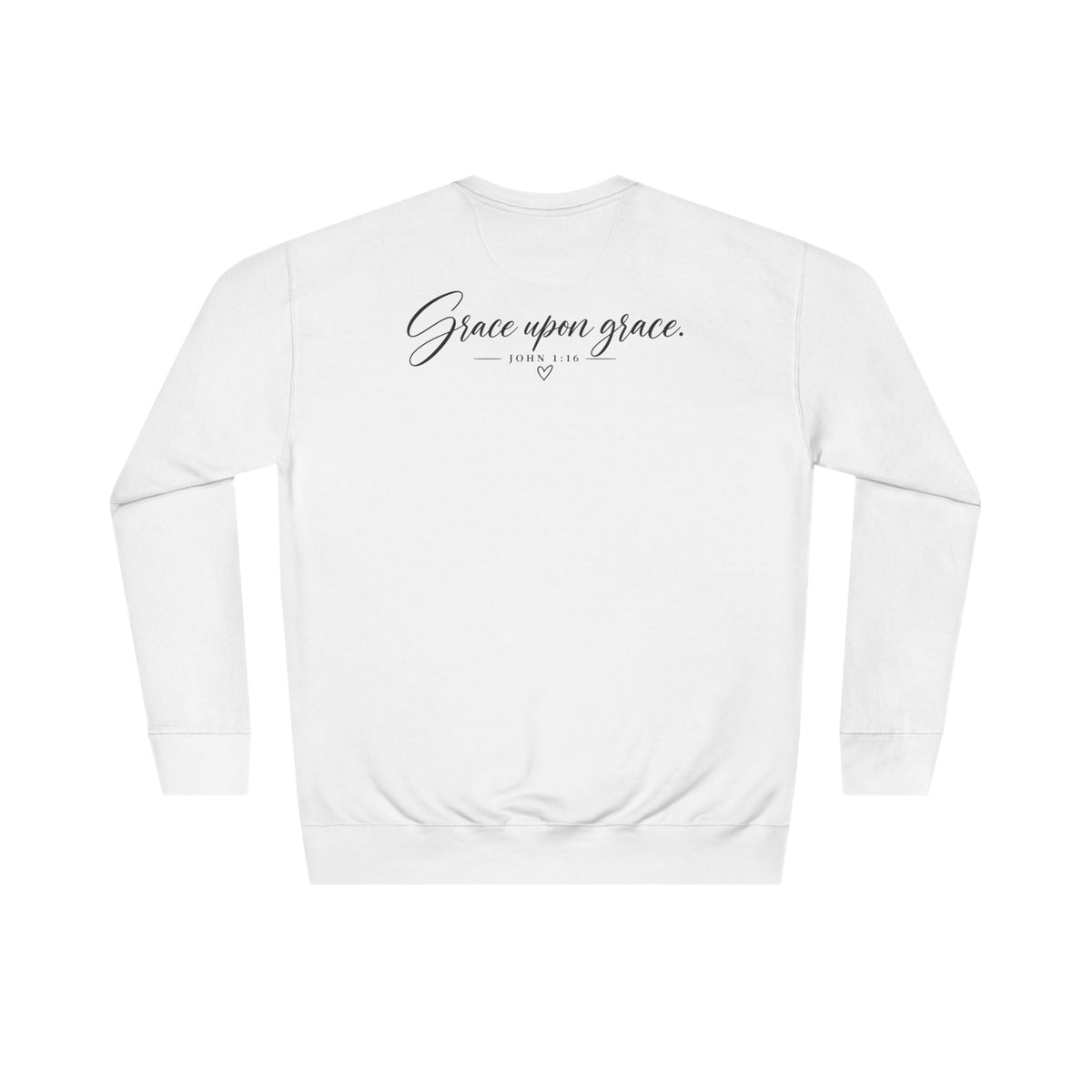 Grace Upon Grace autumn sweatshirt design detail