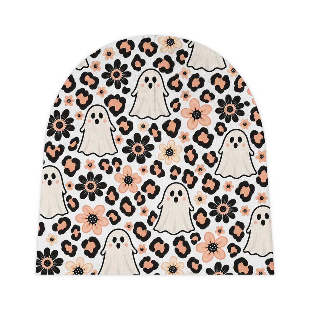 Cute Ghosts & Floral Leopard Newborn Hat product image 2