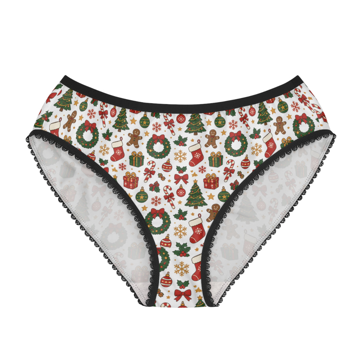 Christmas Print Briefs in Black stitching | Jane & Lexi product image