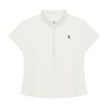 Short-Sleeve Quarter-Zip | White Gray Active Top