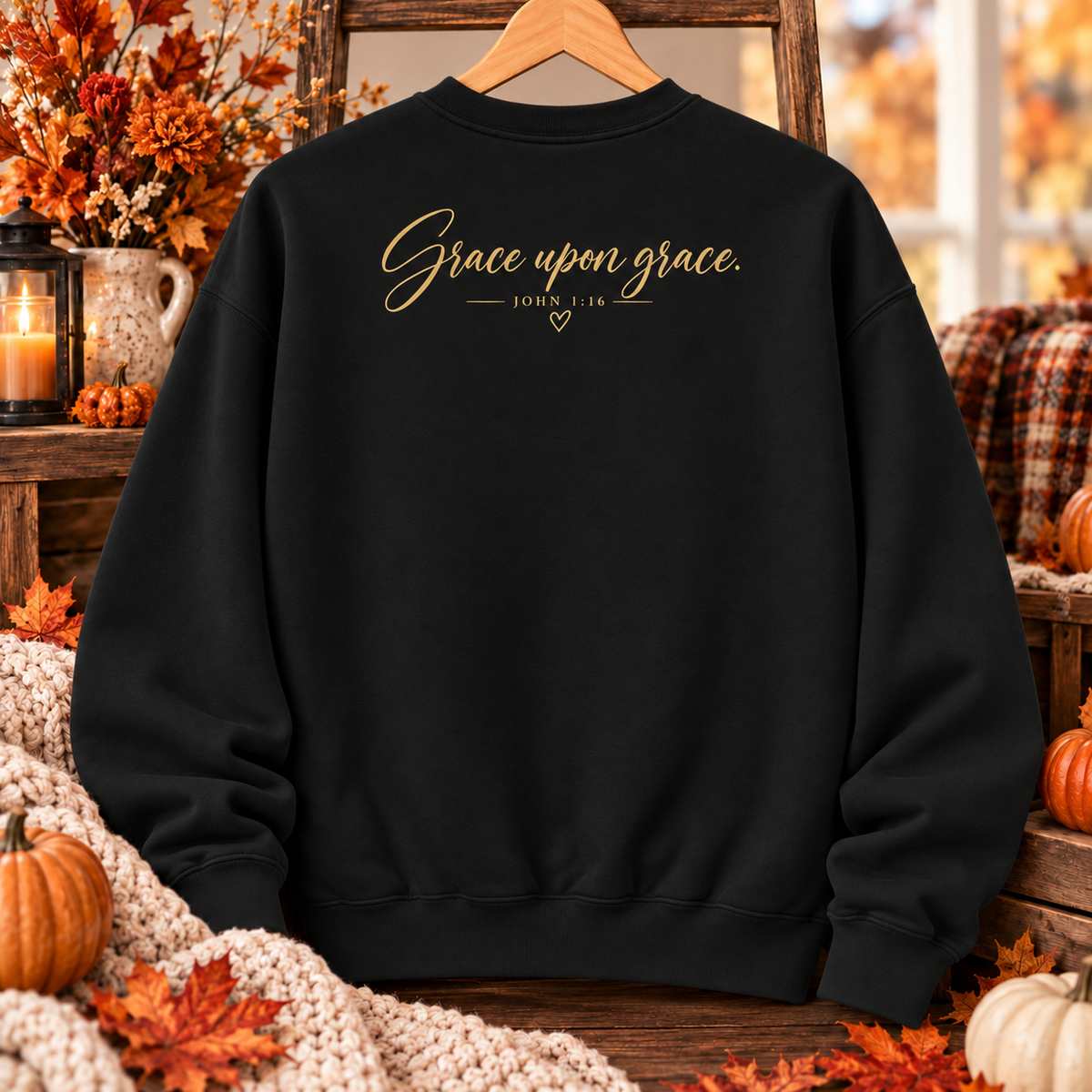 Grace Upon Grace sweatshirt in black