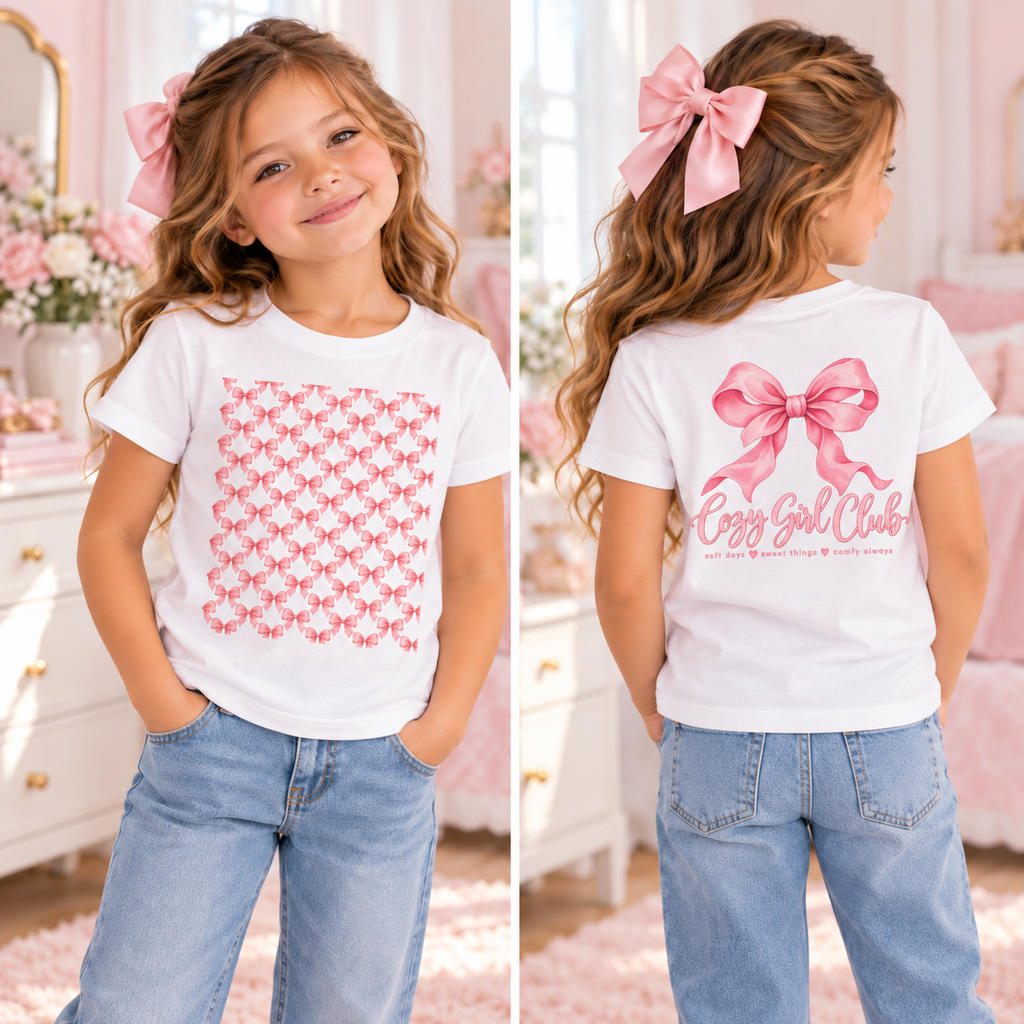 Cozy Girl Club Bow Tee product image 1