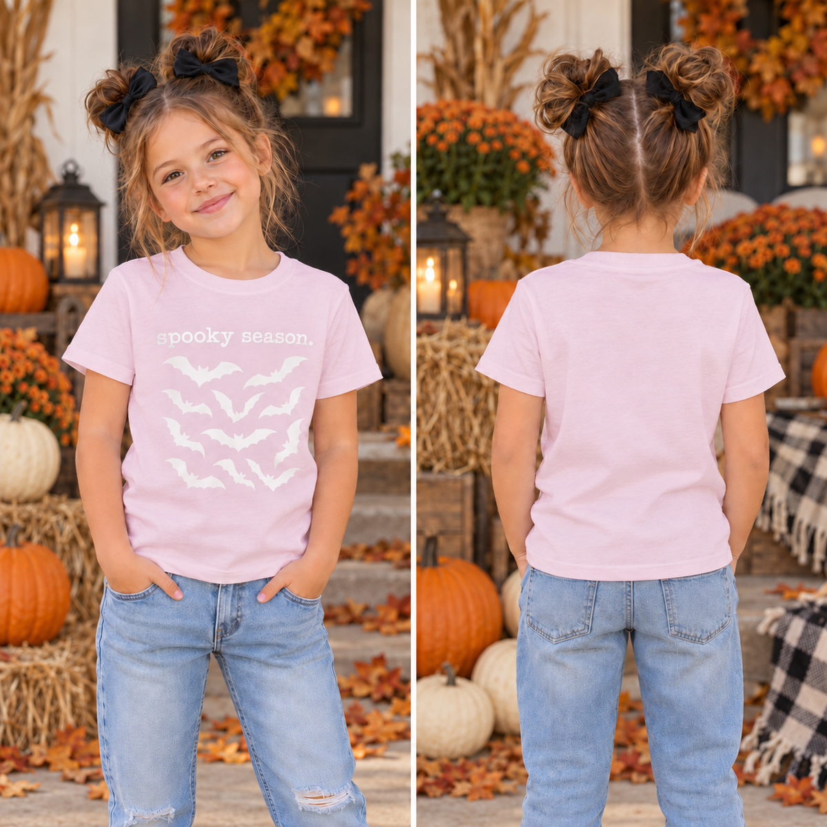 Bats Spooky Season Girls Tee product image 2