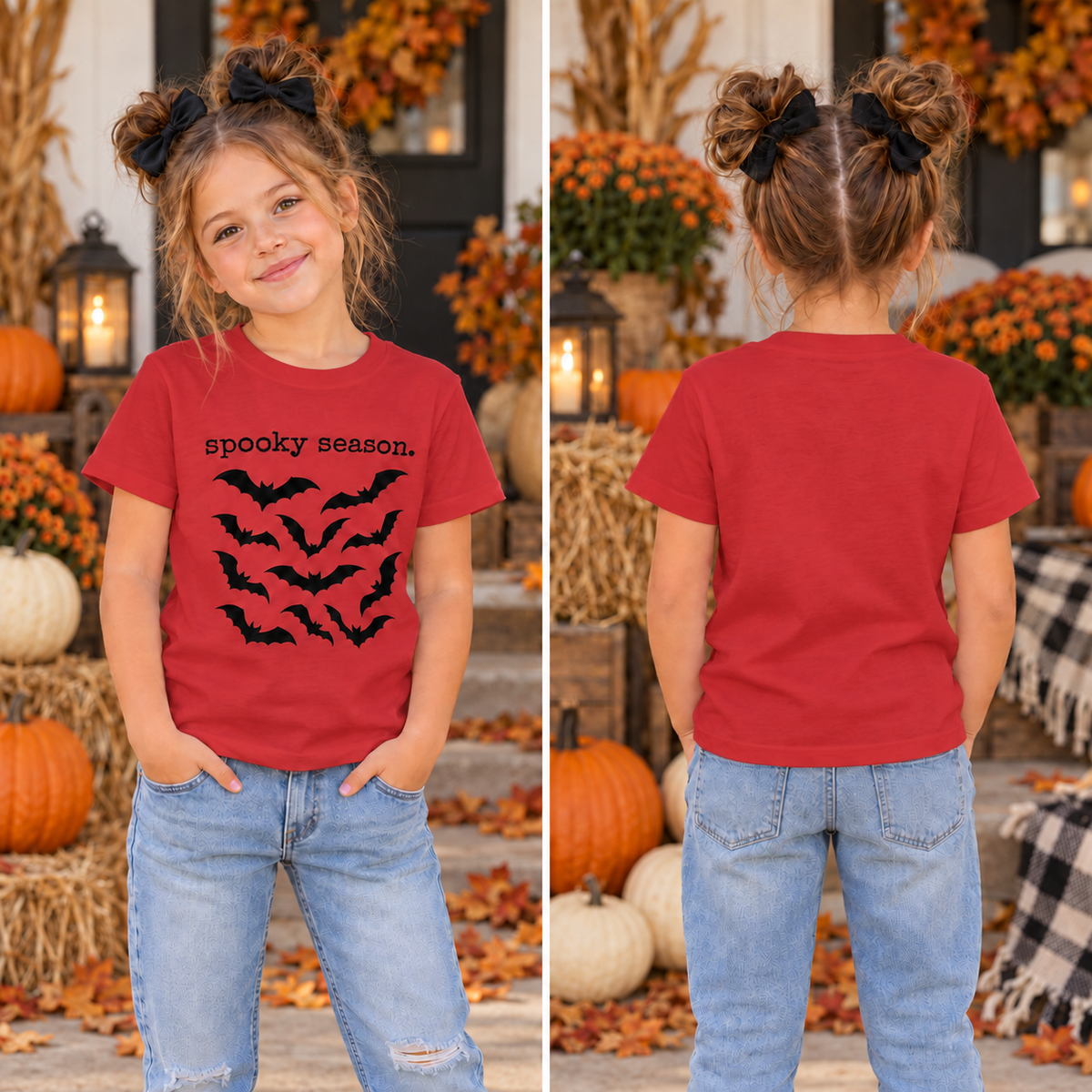 Bats Spooky Season Girls Tee product image 3
