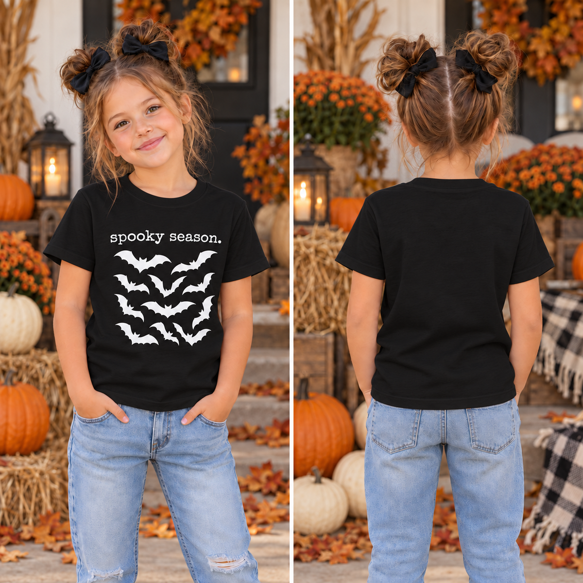 Bats Spooky Season Girls Tee product image 4
