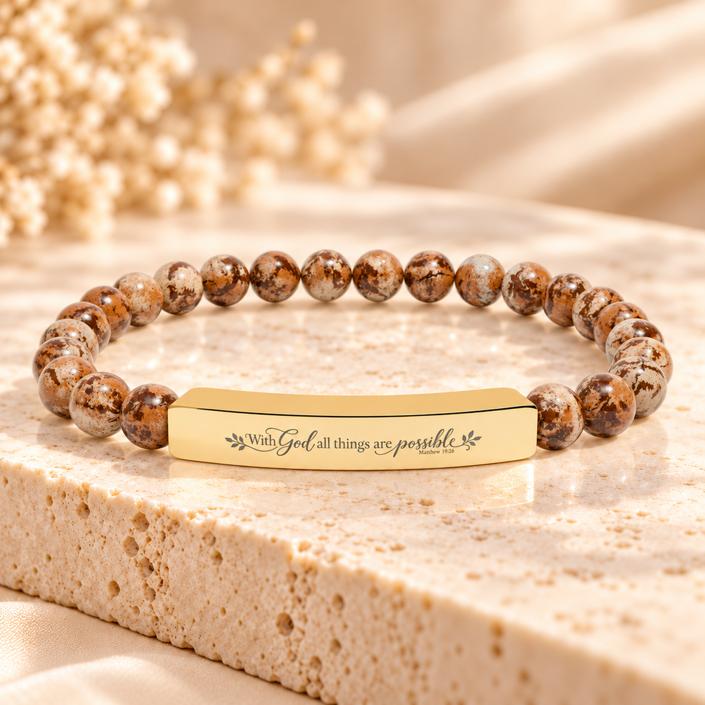 With God All Things Are Possible | Faith Gemstone Bracelet