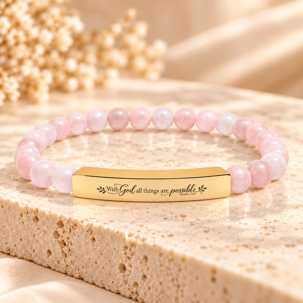 With God All Things Are Possible | Faith Gemstone Bracelet