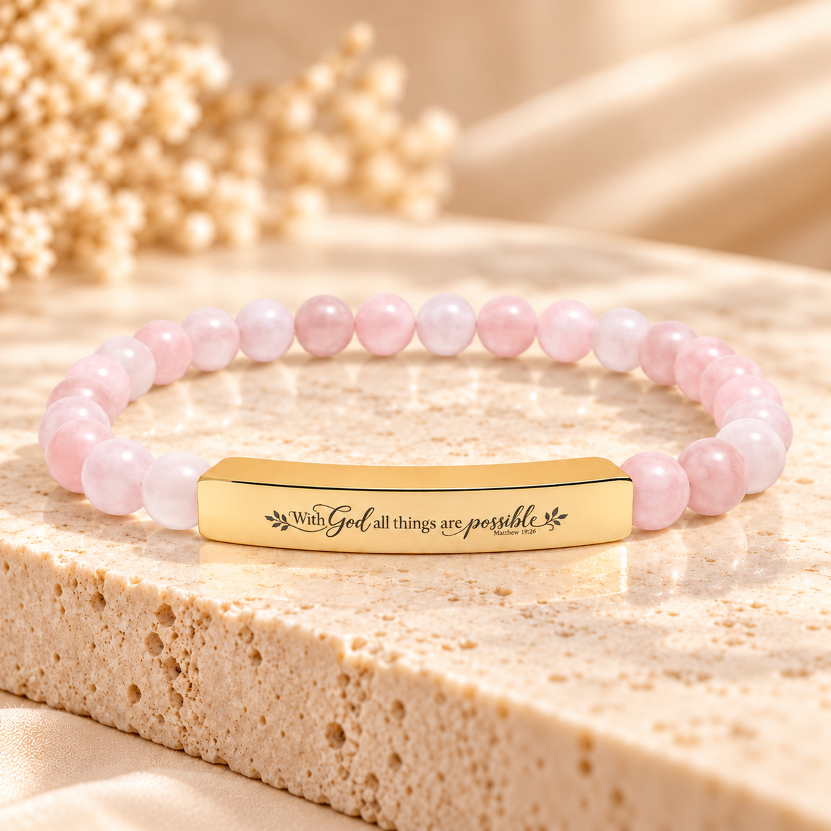 With God All Things Are Possible | Faith Gemstone Bracelet
