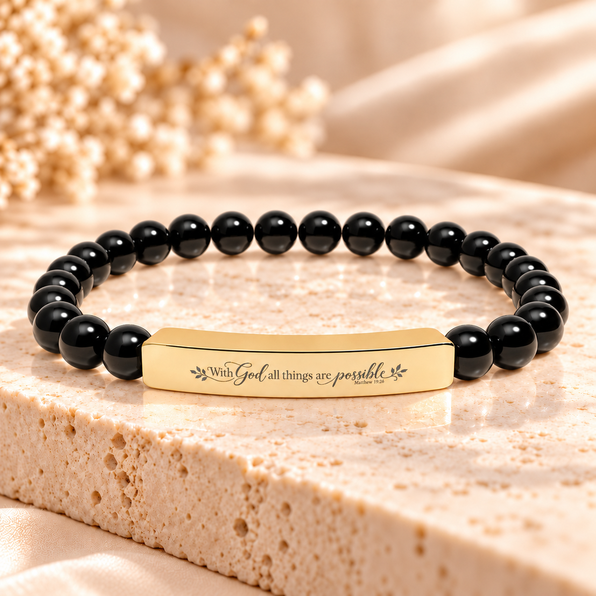 With God All Things Are Possible | Faith Gemstone Bracelet
