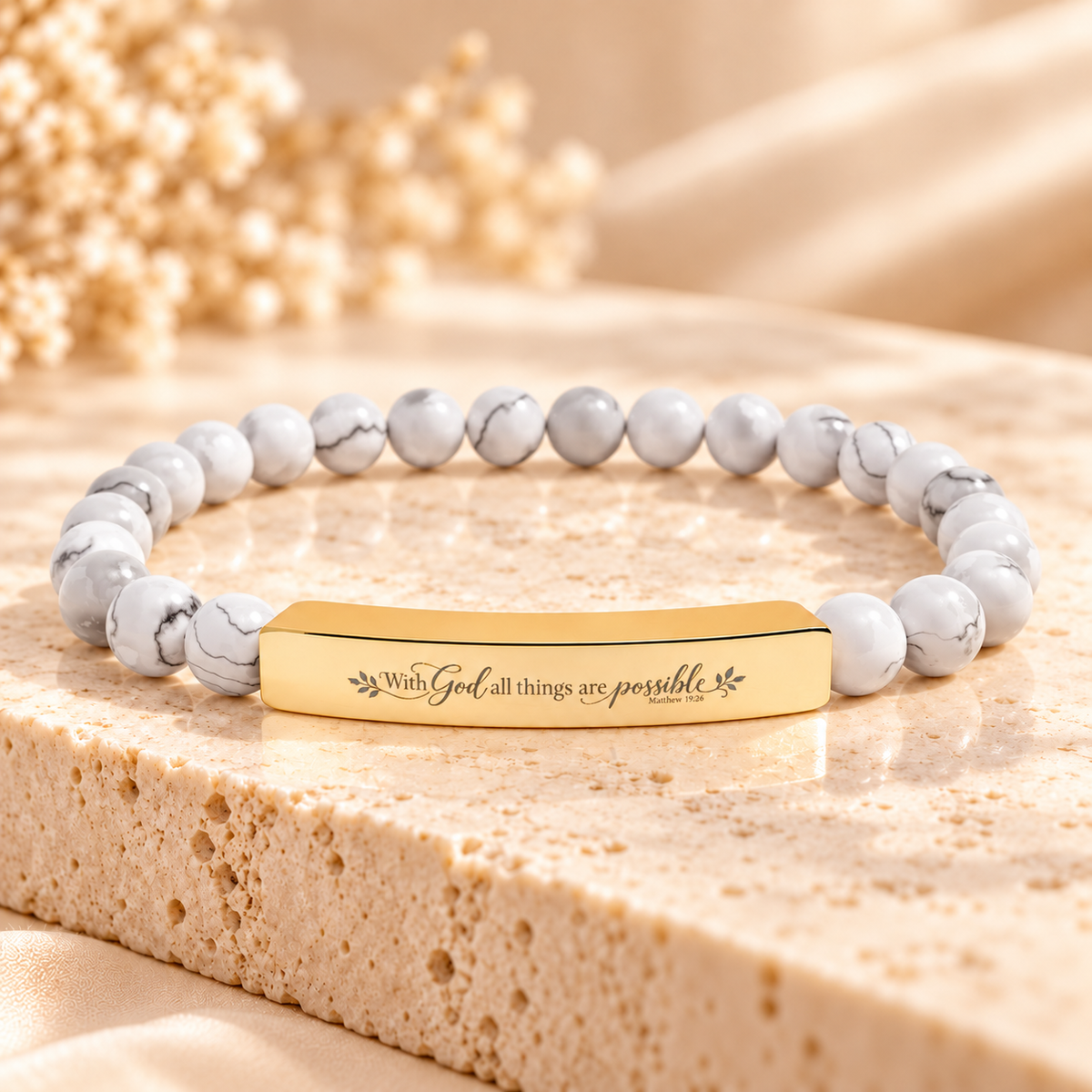 With God All Things Are Possible | Faith Gemstone Bracelet