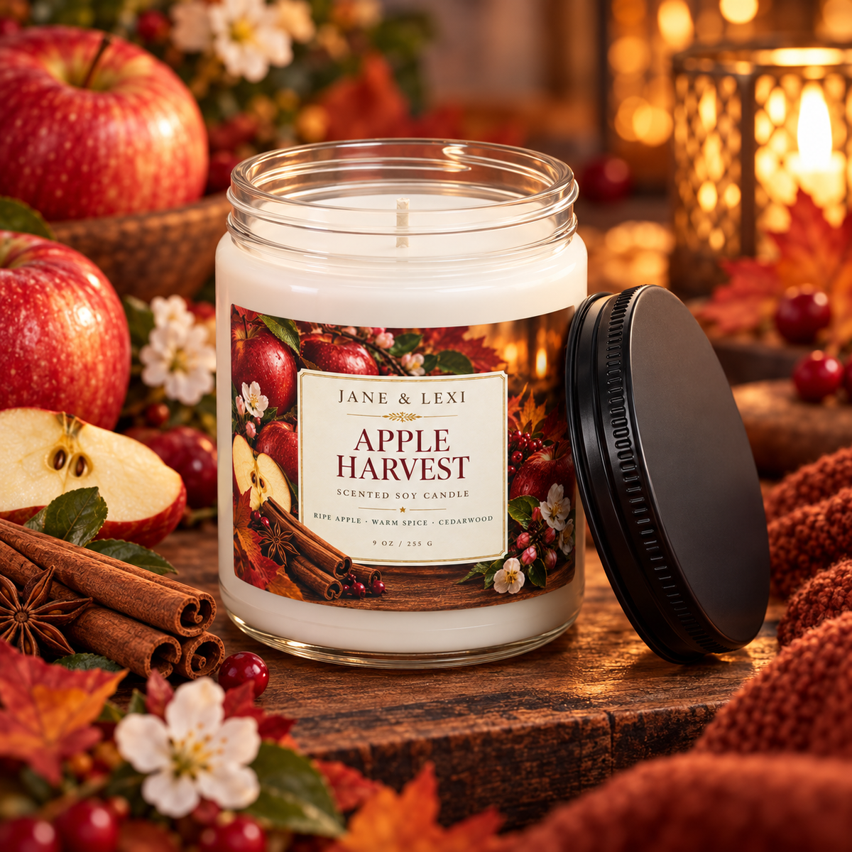 Apple Harvest Scented Soy Candle | 9 oz
