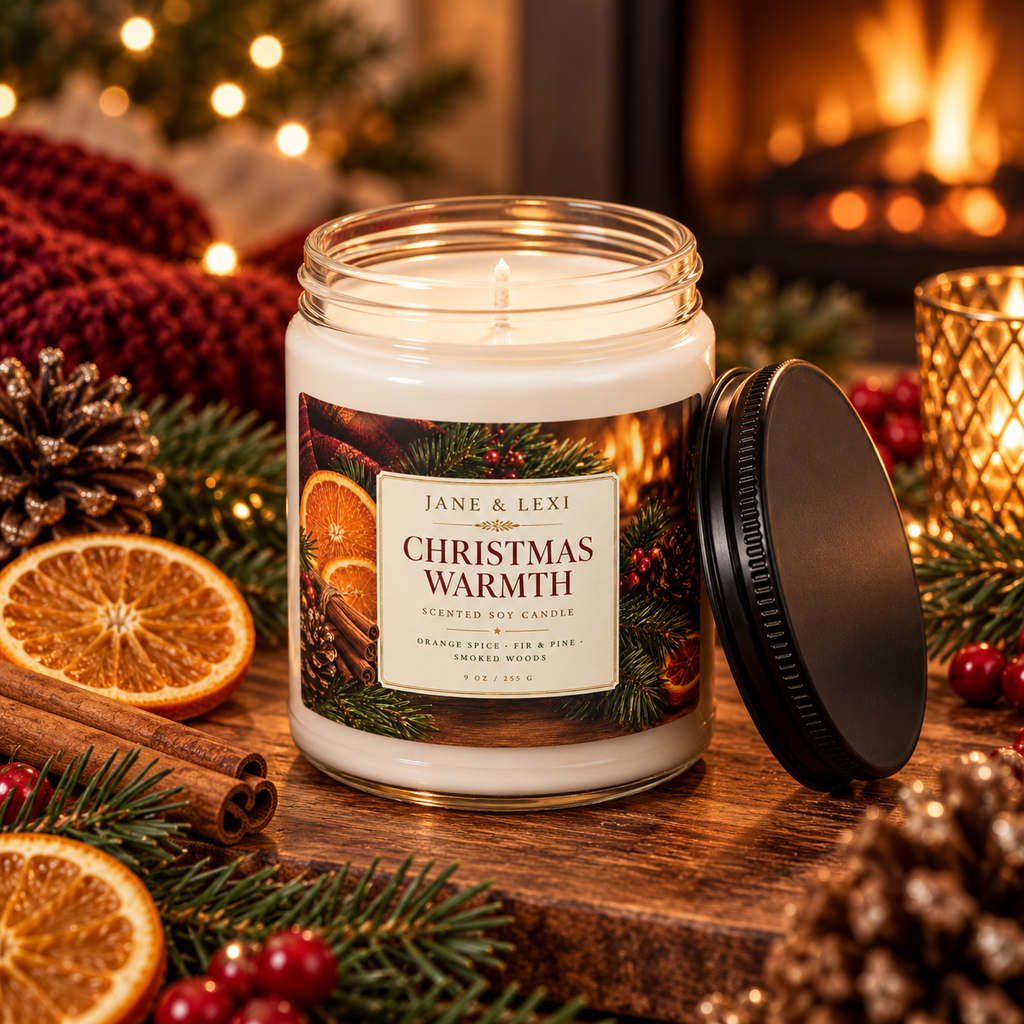 Christmas Warmth Scented Soy Candle | 9 oz