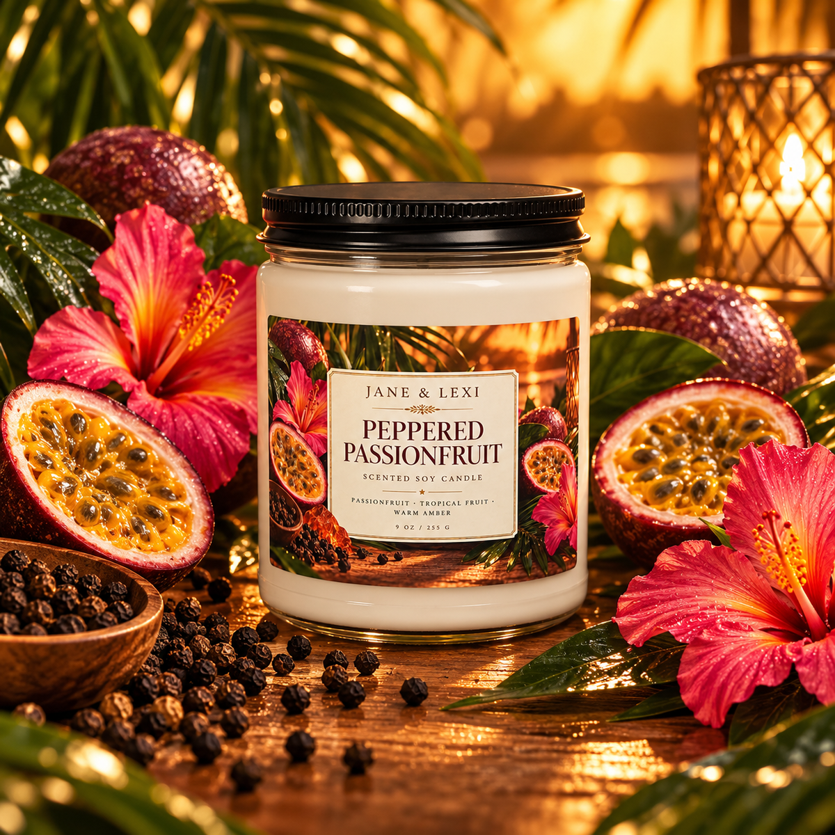 Peppered Passionfruit Scented Soy Candle | 9 oz