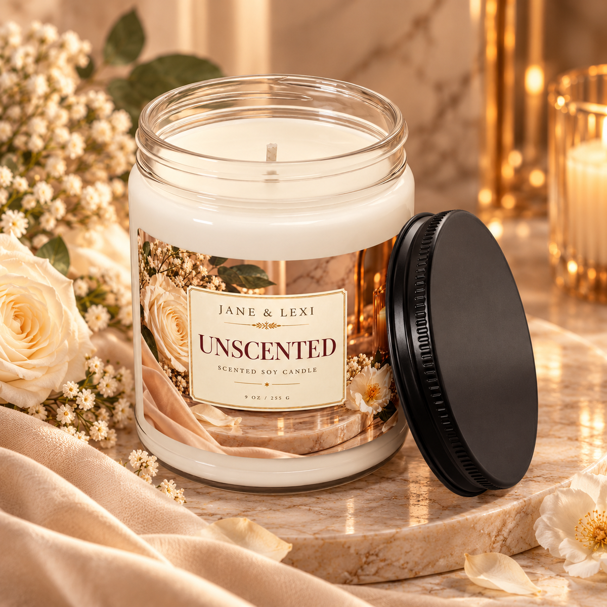 Unscented Soy Candle | 9 oz