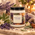 White Sage + Lavender Scented Soy Candle