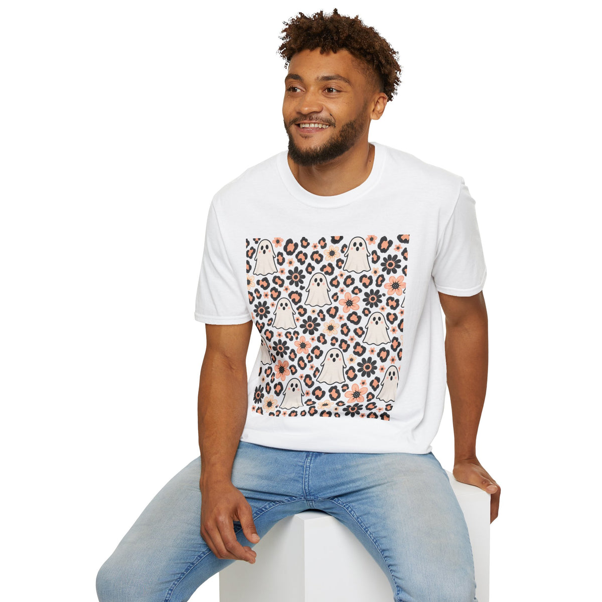 Cute Ghost & Leopard Print T-Shirt product image 13