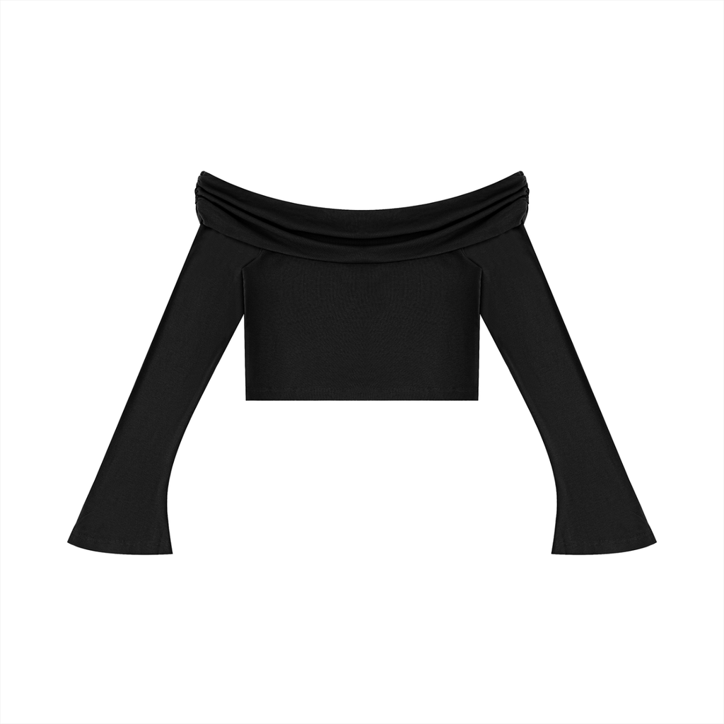 Women's Off-Shoulder Bell Sleeve Crop Top product image 1