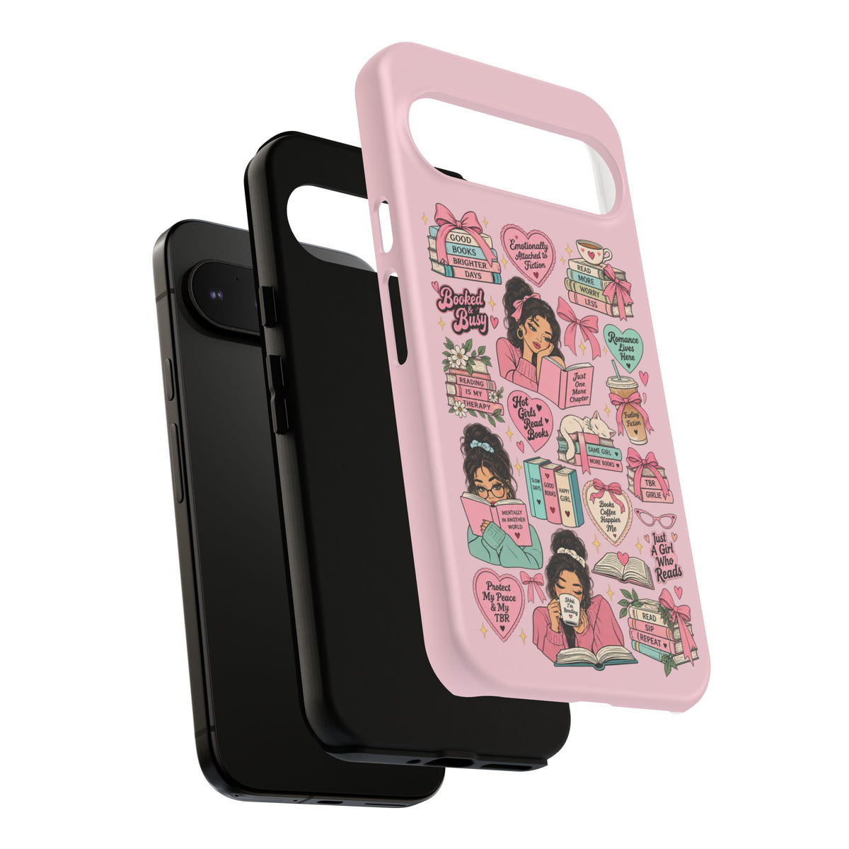 Book lover phone case with cute literary-inspired design