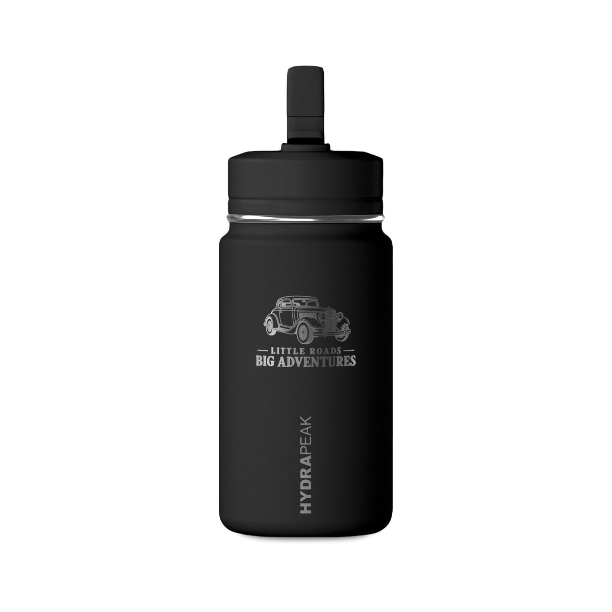 Little Roads Big Adventures Kids Water Bottle | 14 oz Vintage Car Bottle