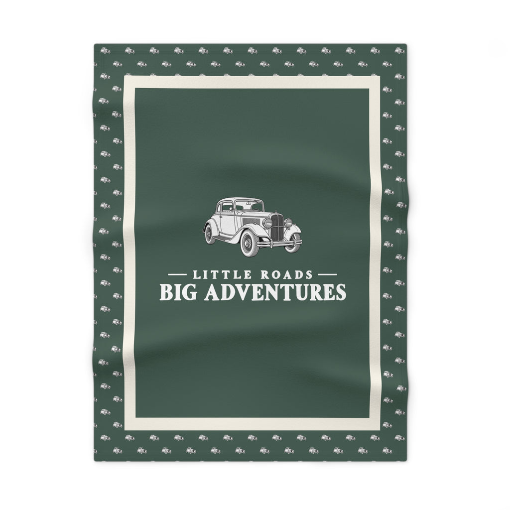 Little Roads Big Adventures Baby Blanket | Vintage Car Nursery Blanket