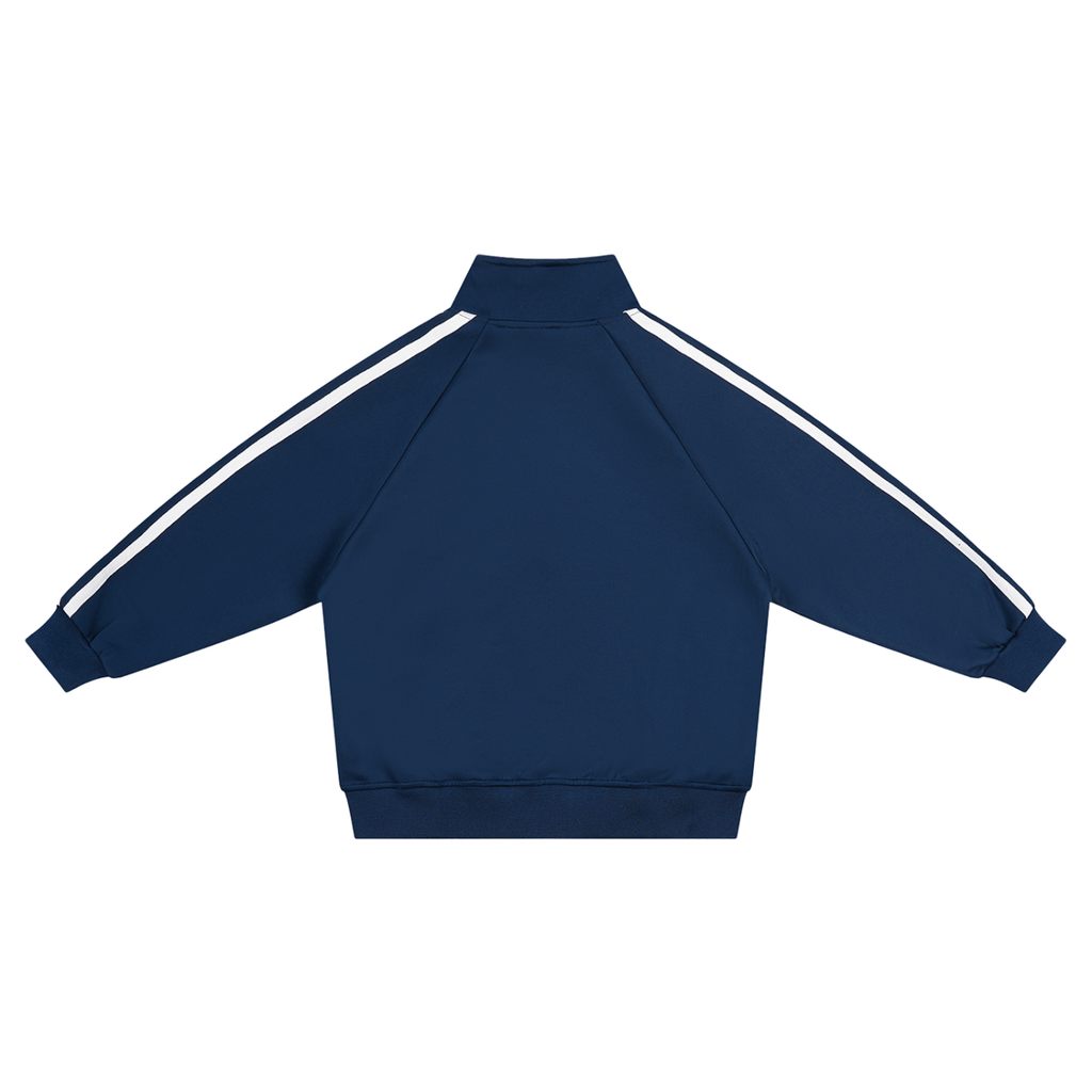 Boys royal blue athletic zip jacket with contrast stripe detailing