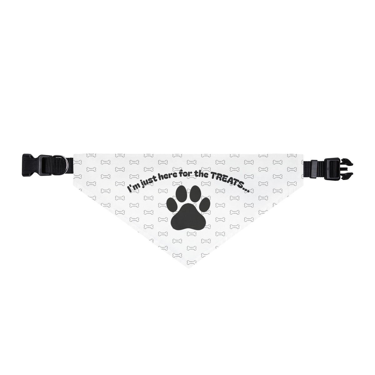 Clip-on dog bandana available in small medium and extra large