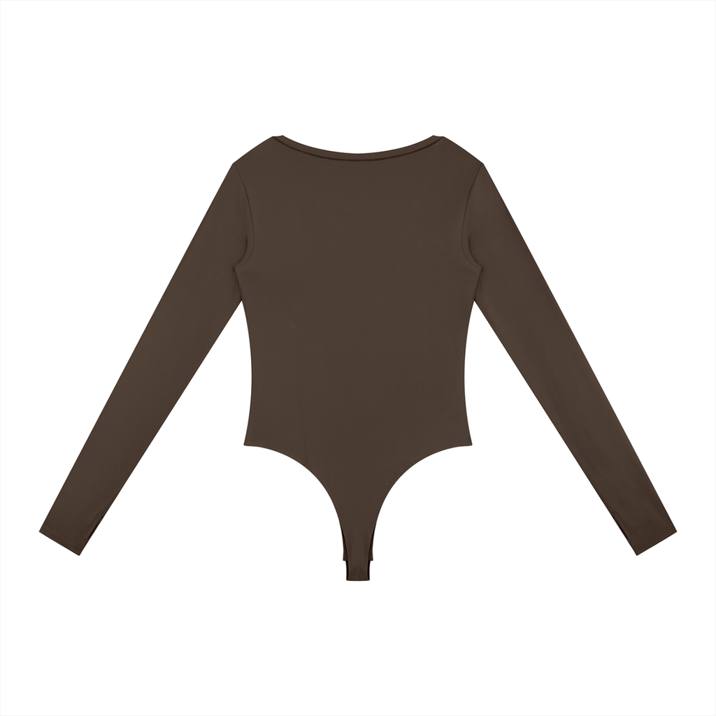 Essential Long Sleeve Bodysuit | Soft Stretch Scoop Neck Top